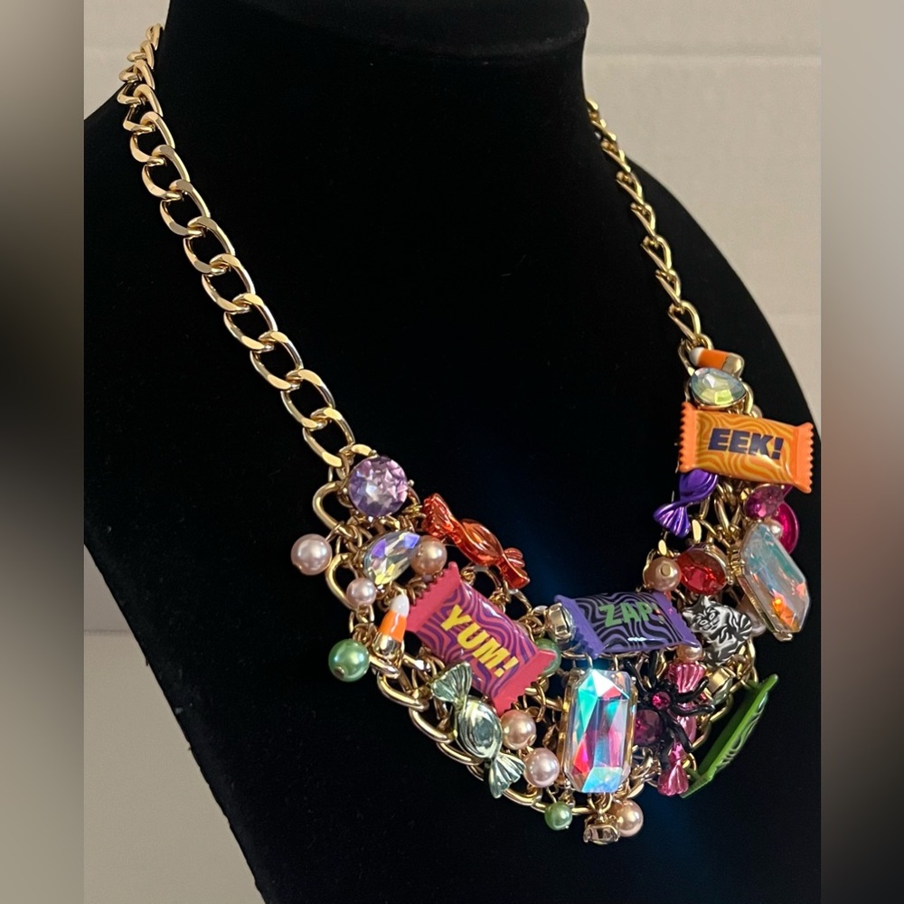 Betsey Johnson Gold Necklace with Multicolor Candy Charms - Picture 9 of 16